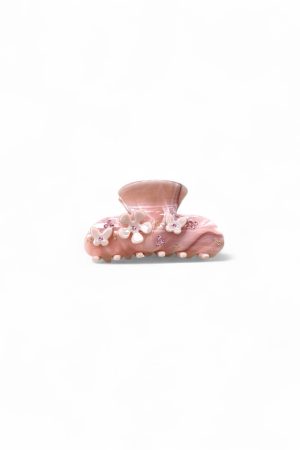 Kẹp tóc đính đá pha lê và nơ vàng